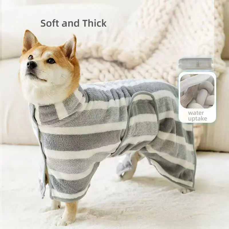 [TikTok Hot Sale] Pet Bathrobe for Medium and Large Dogs Soft Absorbent Large Bath Towel Pet Cleaning Supplies