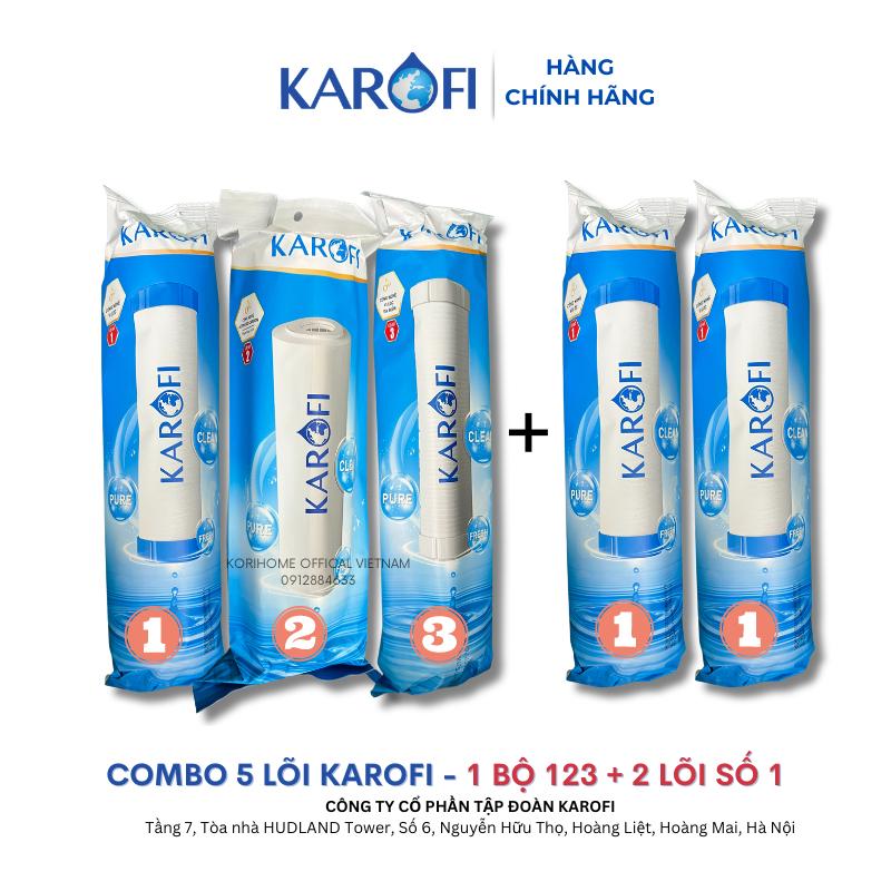 Combo Lõi Lọc Nước KAROFI (Có Thêm 1 Đến 2 Lõi Số 1) Thay Thế Được Cho Máy Lọc Nước RO 1