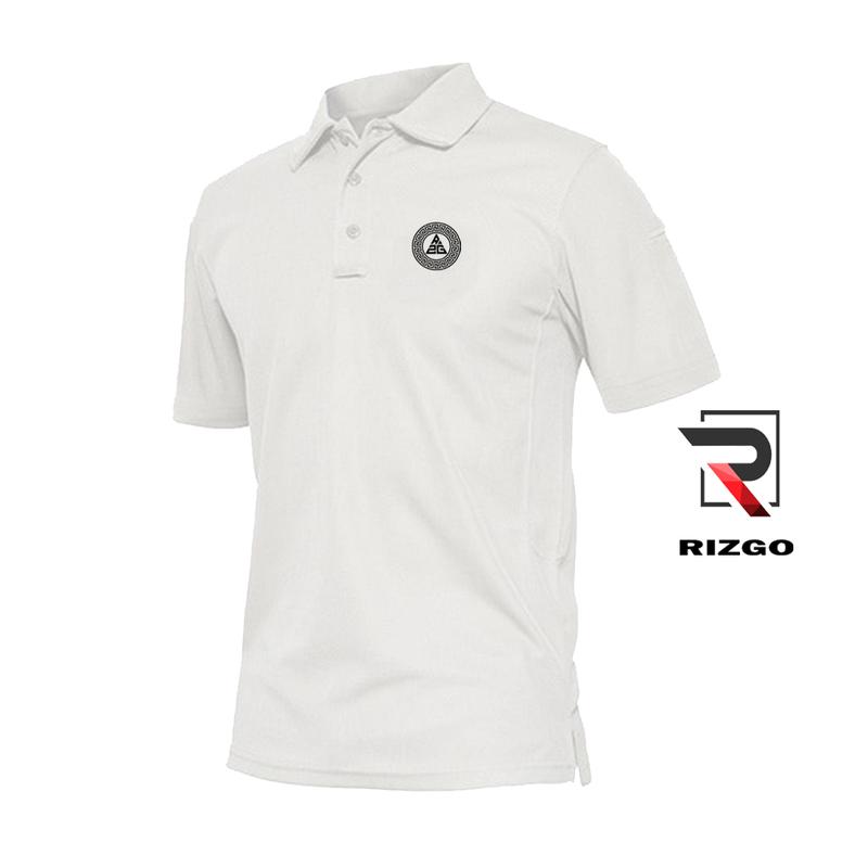 Rizgo - Kerah Polo Rizgo New Hitam Shirt polos Terkeren Premium Quality Katun Wanita Pria Unisex Silver Tebal Kaos Baju Distro Gold 2