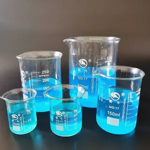 Cangkir Gelas Ukur Lab Kimia Borosilicate Glass - GG-17 (Varian:Transparan-500ml Kode: 7RHZW6TP ) Kaca Takaran