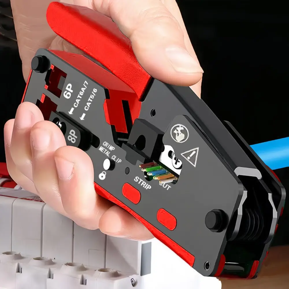 Useful Metal Network Pliers Cable Stripper Pressing Clamp Tongs Cable Connector All In One Ethernet Crimping Tool