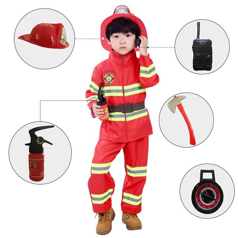 Fireman Sam Kids Halloween Christmas Cosplay Costumes for Girl Boy Carnival Party Fancy Suit Kids Firefighter uniform suit Halloween costumes Christmas costumes anime cos stage per 3