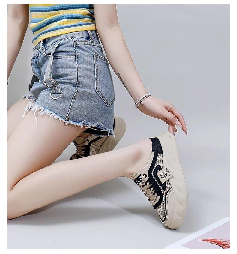 Product Introduction of Snow Lauder Slip-on Half Slippers Women's Summer 2024 New Breathable Mesh Red Ins All-Match Sneakers 15