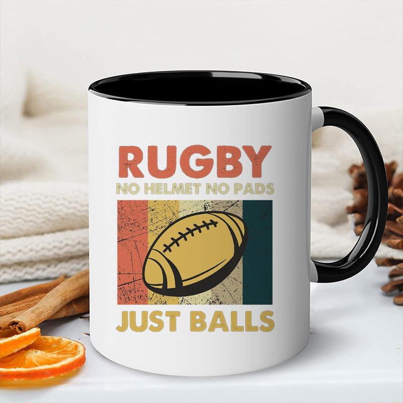 Rugby Themed Coffee Mug, Funny Ceramic Novelty Coffee Mug, Tea Cup, Gift Present Mug, Gift for Rugby Lovers, Party Supplies, Drinkware 3