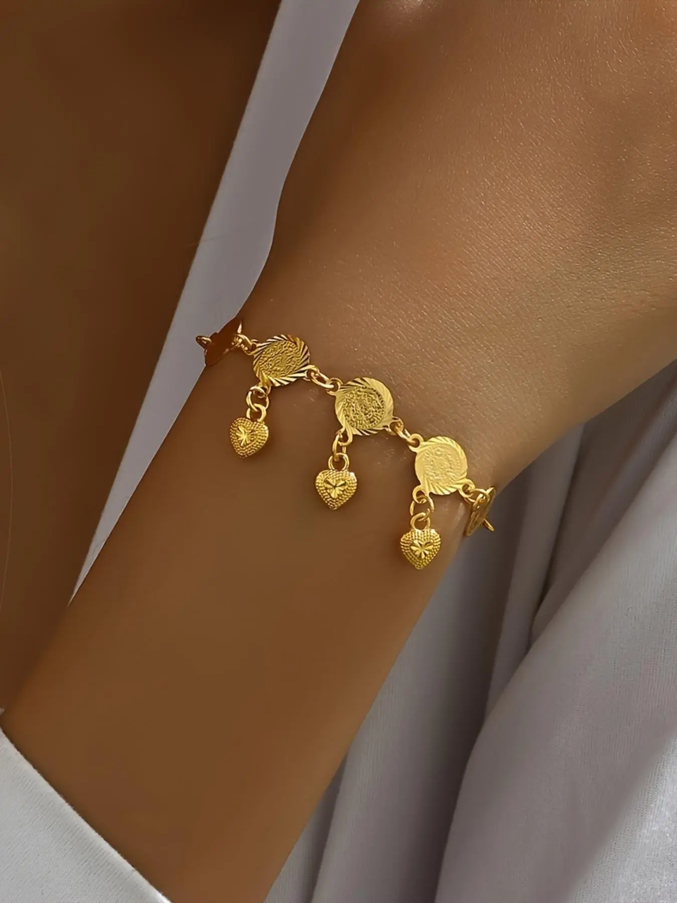 Women's Minimalist Temperament Coin Design Bracelet, Fashionable Jewelry for Party, Daily Clothing Decor, Trendy All-match & Exquisite Jewelry for Birthday Gift