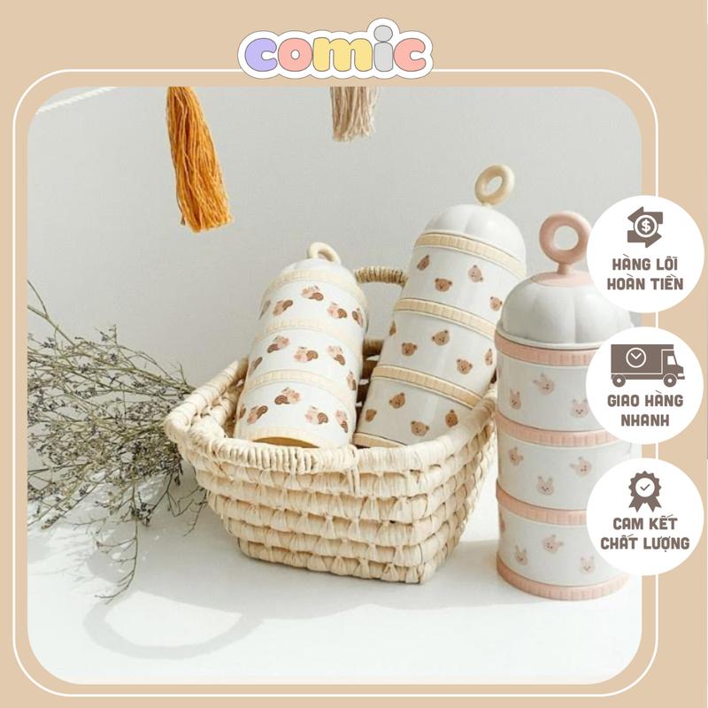Hộp chia sữa xuất Hàn TGM x Dottodot 3 ngăn tiện lợi, Hộp Trữ Sữa Đựng Sữa Bột