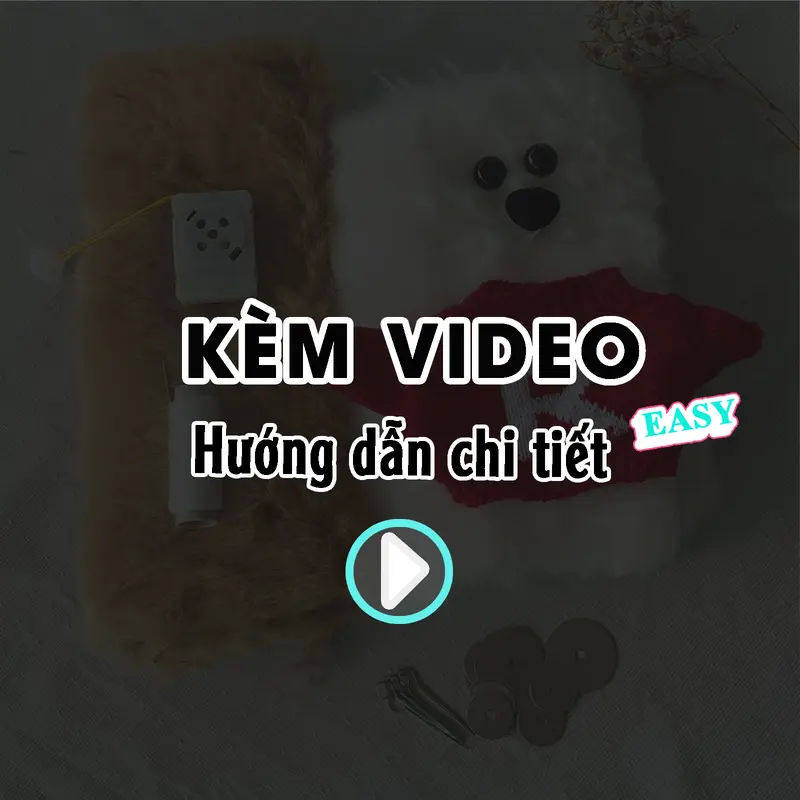 Bộ Set Gấu Ghi Âm Giọng Nói Tự Làm - Cún Corgi, Phụ Kiện Đầy Đủ, Quà Tặng Handmade Dịp Noel, Tết - Diy, Kèm Video Hướng Dẫn - Baggu DIY 1