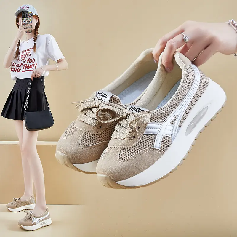 INS Korean Style Cortez Female Trendy 2025 Autumn New Thick Bottom Increased Student Sports Running Casual Shoes 361 degrees flame  vulcan Girl Sneakers Athletic Training gel nimbus mountain peak Footwear Runner Trainers Closed