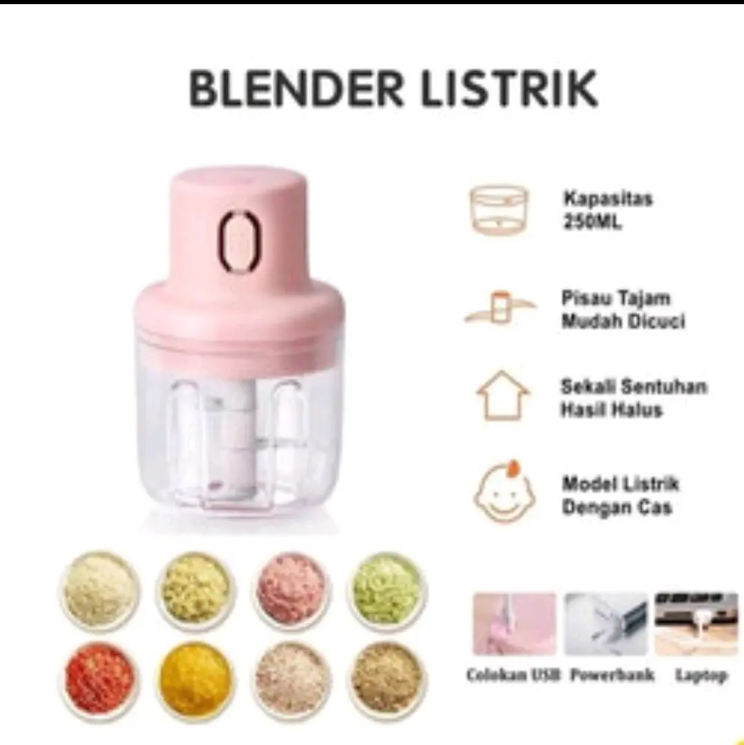 Blender Mini Portable Elektrik Tanpa Kabel, Blender Bumbu Viral, Blender Serbaguna - Mini chopper