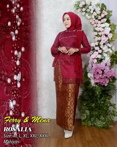 DJ Collection 21  SETELAN KEBAYA ROSALIA - KEBAYA SELENDANG - KEBAYA TILLE PAYET TANGAN - KEBAYA MODERN Dress Wanita - Kebaya Kondangan - Kebaya Wisuda - Baju Kebaya Pesta