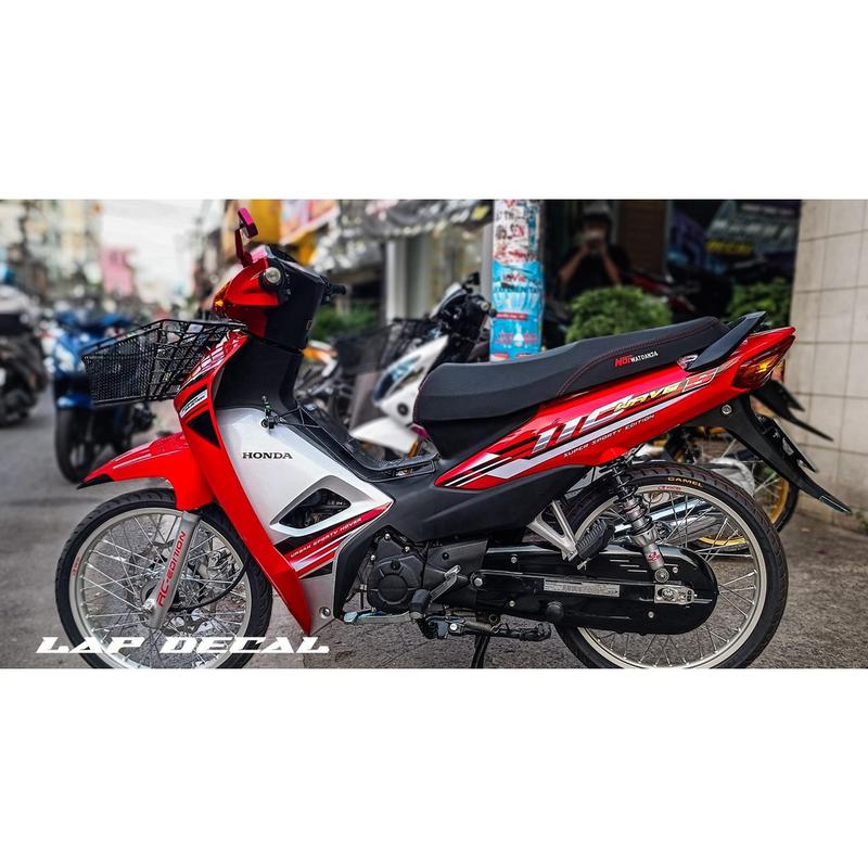 [FreeShip]  Tem rời Wave 110 2017 - Mẫu đỏ trắng đen nổi bật -  cực đẹp