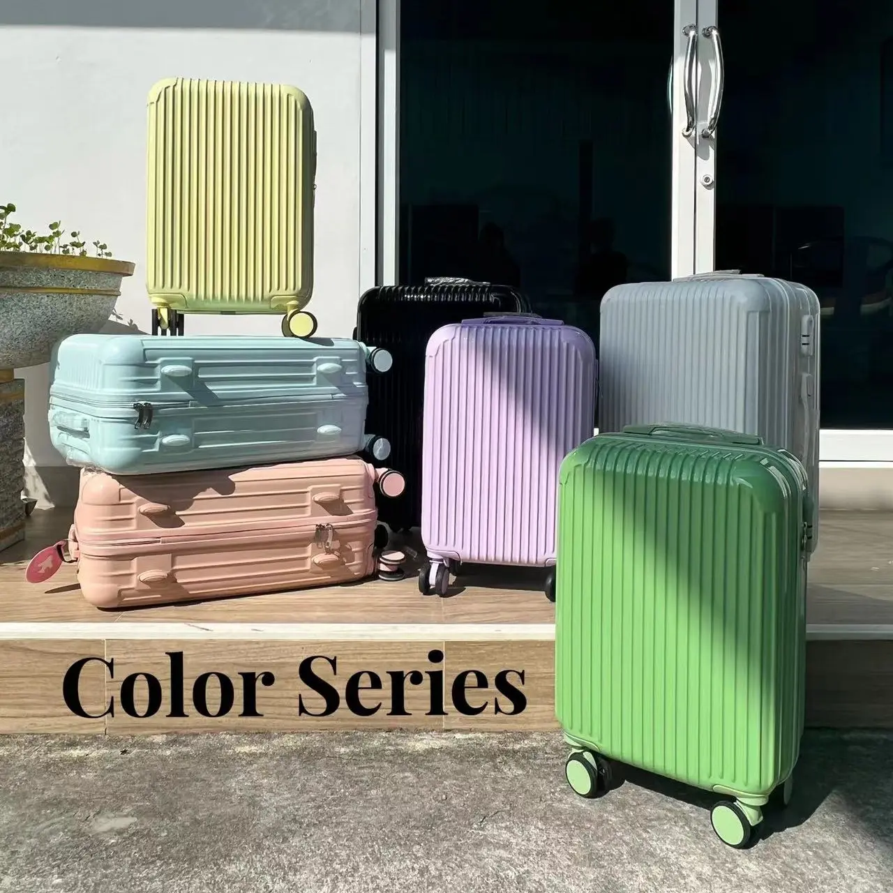 กระเป๋าเดินทางเฟรมซิป color series สีสันสดใสสุดน่ารัก  [รับประกัน3ปี ]