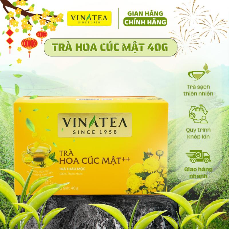 Trà Hoa Cúc Mật++ Túi Lọc Vinatea Tự Nhiên, Ngọt Dịu, Đắng Nhẹ Hộp 40g (20