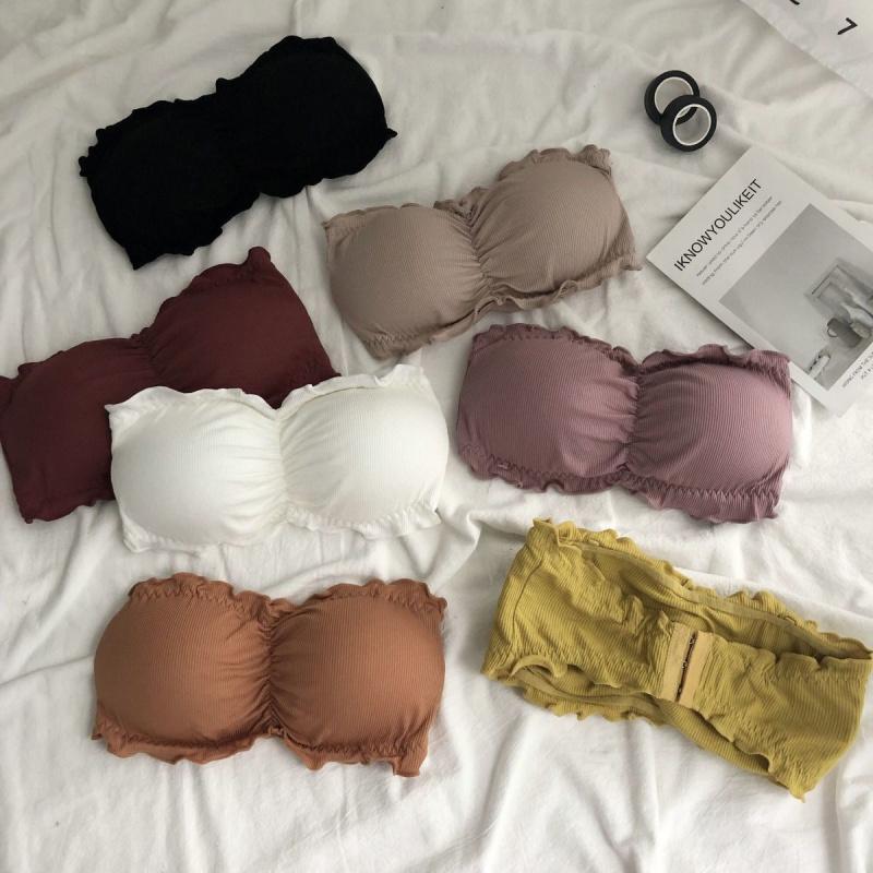Product Introduction of Beauty Back Invisible Bra Female Strapless Bra Student Style Korean Style Anti-Exposure Tube Top without Steel Ring 6