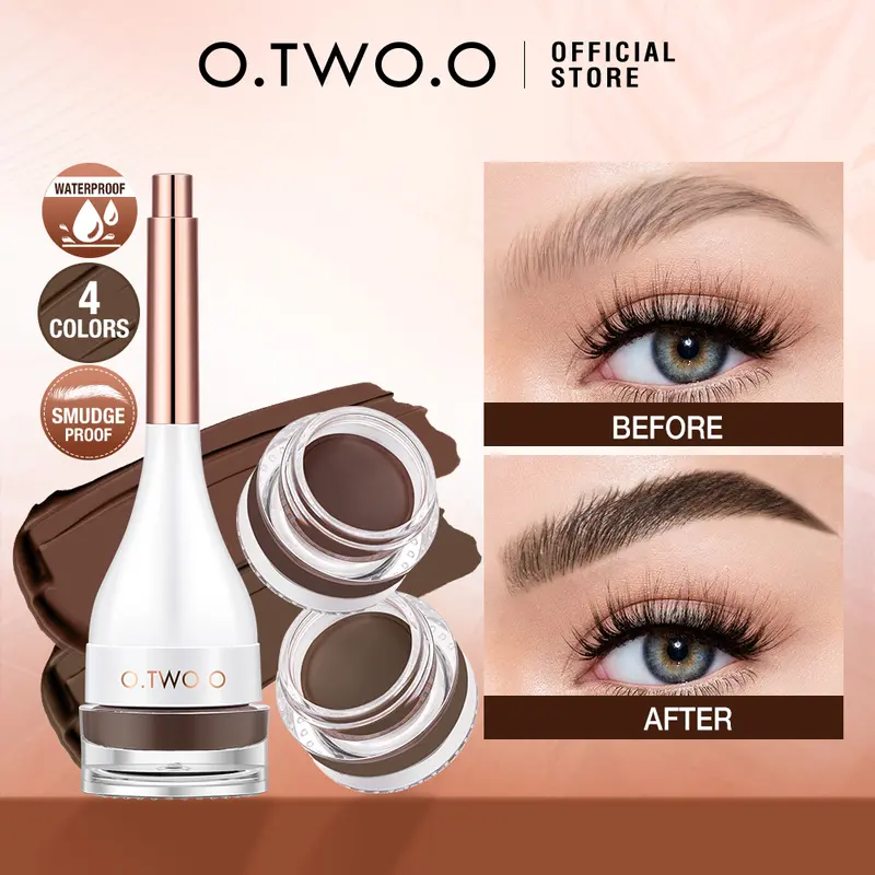 O.TWO.O Eyebrow Dying Cream Natural Pomad Gel Cream Waterproof OTWOO and not easy to be stained sharing tahan air tahan lama kering sweat proof sweatproof Alis Coklat Hitam 0