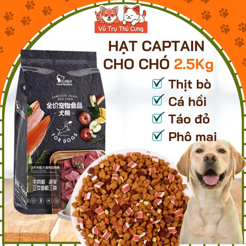   2,5Kg  Hạt Captain cho Chó kén ăn từ thịt bò cá hồi và táo đỏ 