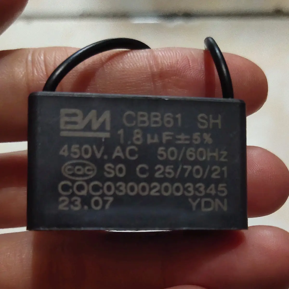 kapasitor kipas angin miyako 1.8uf