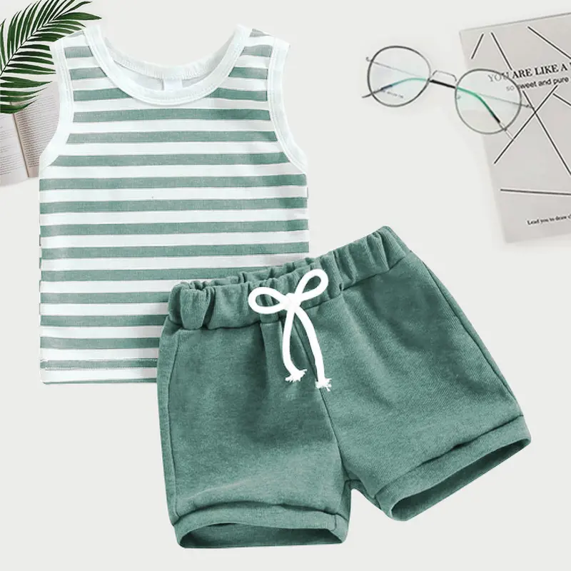 LOLEE - Setelan Singlet Anak Salur somi Unisex 0