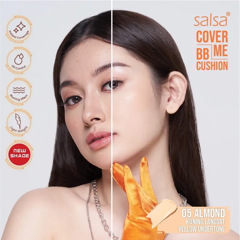 Salsa Cover Me BB Cushion Foundation SPF 30 Niacinamide Red Blemish  Wajah Waterproof Oily 6