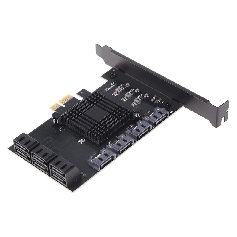 10 Ports SATA3.0 PCIE Riser Card SATA Adapter Card for BTC Miner ...