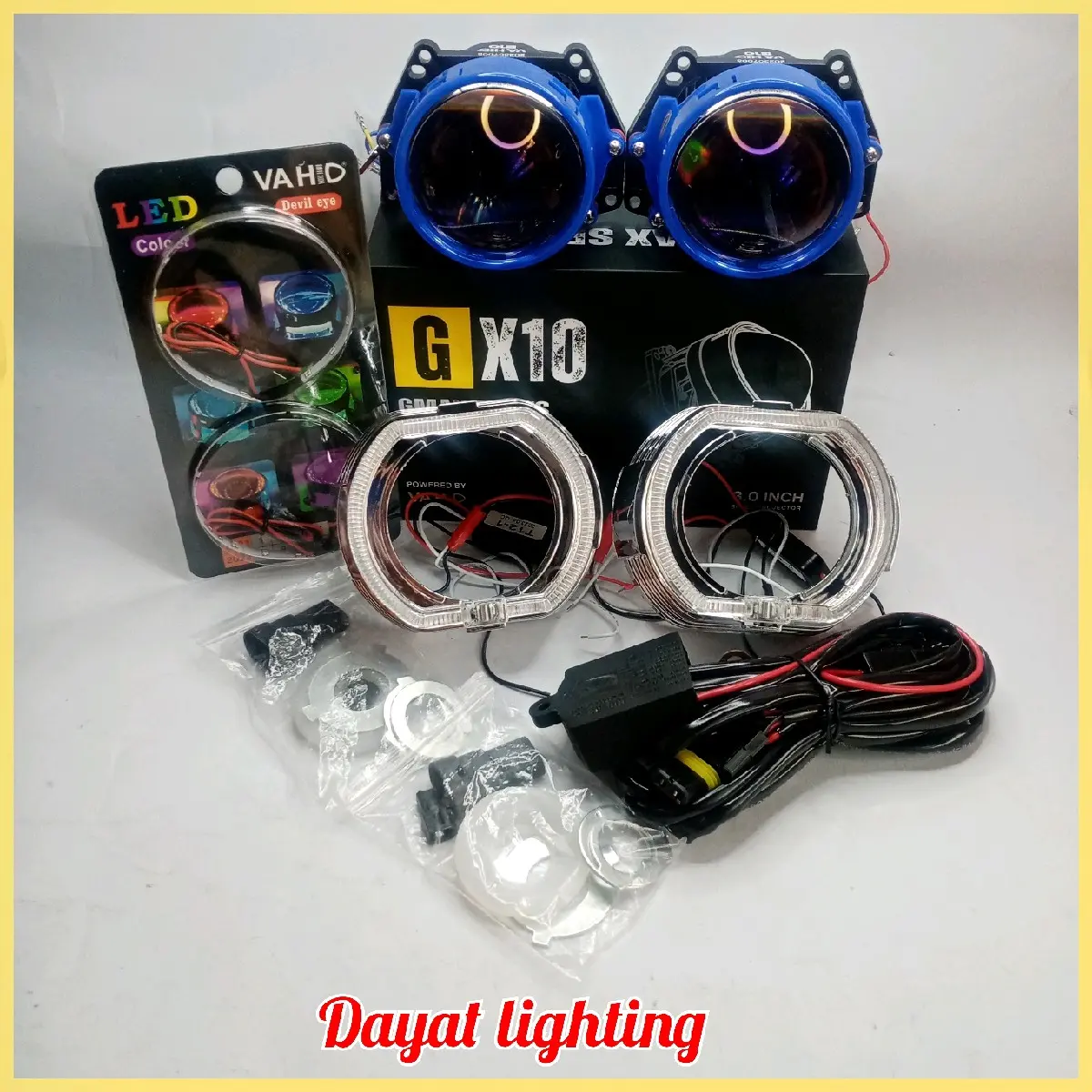Vahid Biled E10 Gmax Series 3.0 Inch | Led Projector | Flat, Paket komplit