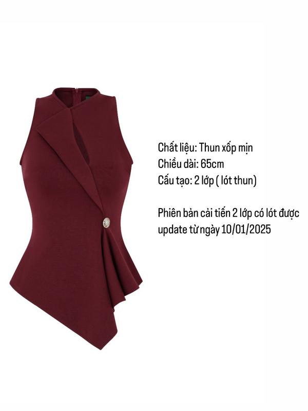 Áo thun thiết kế chéo cổ xéo tà MOLLYNISTA quyến rũ thanh lịch nữ tính cao cấp 8