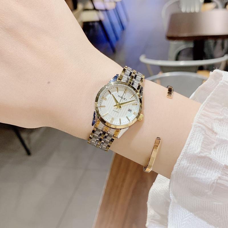 Đồng Hồ Nữ HA Basic Lịch Ngày 2 Màu Lựa Chọn: Demi, Trắng Đeo Tay Watch Voi