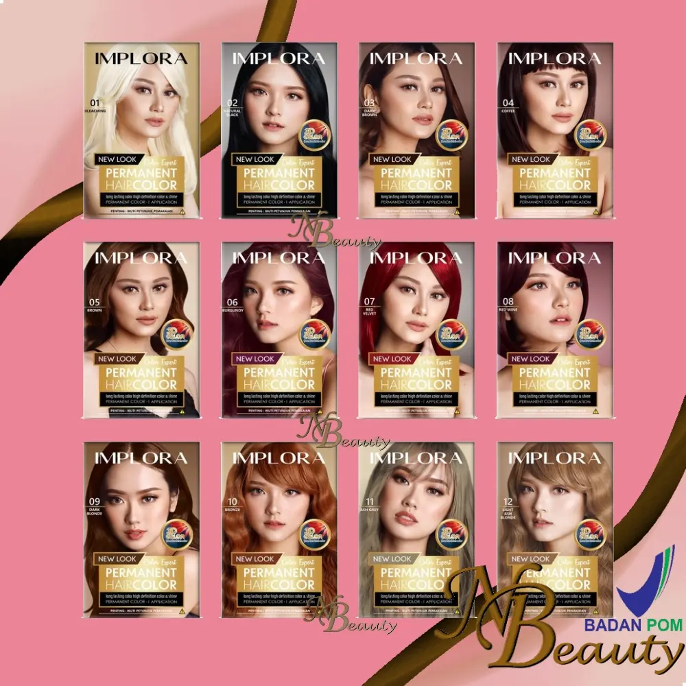 NIMAS  Implora New Permanent Hair Color (BPOM) Black Blonde Brown Dark Pewarna Red