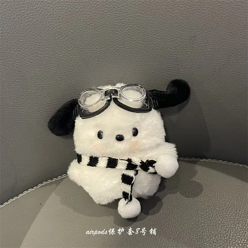 Ins plush cute cartoon puppy dog ​​suitable for apple airpodspro2 generation 3 generation 4 generation headphone protection case airpods  case  fluffy