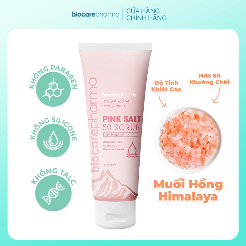 Tẩy tế bào chết da đầu muối hồng Himalaya kiểm soát dầu - Biocarepharma - 150ml.