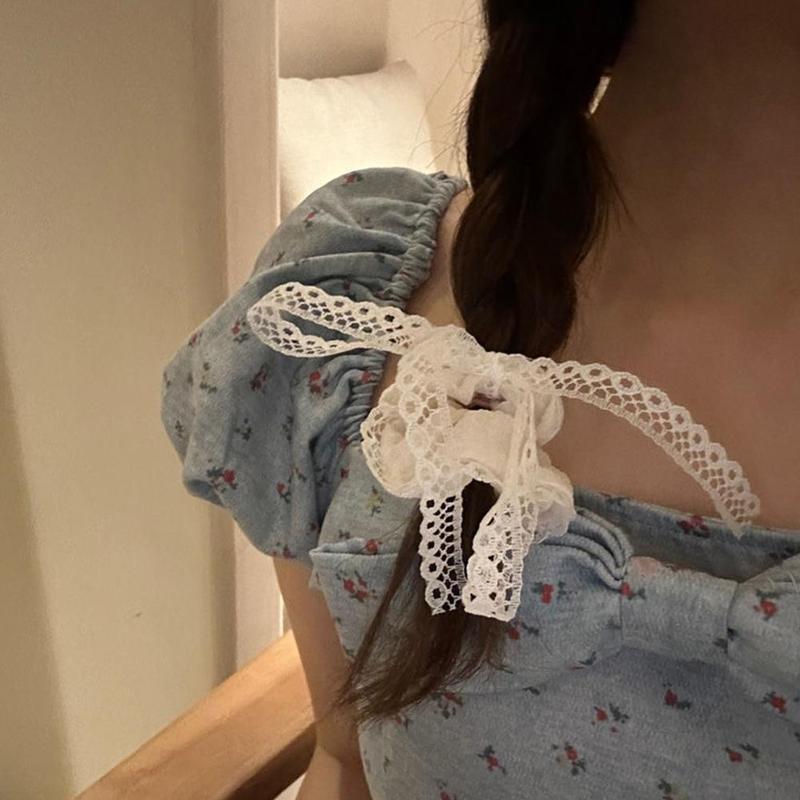 Product Introduction of Scrunchie Ruy Băng Nổi, Thiết Kế Nơ Ren, Dây Buộc Tóc, Nút Thắt Nơ Ruột Hàn Quốc, C0X9 20