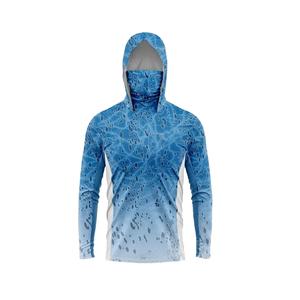 ตาข่ายตกปลา UPF 50+ สำหรับผู้ชาย มีฮู้ด ฝาครอบด้านหน้า หมวกกันแดด ระบายอากาศ ทำจากโพลีเอสเตอร์ เหมาะสำหรับการตกปลา