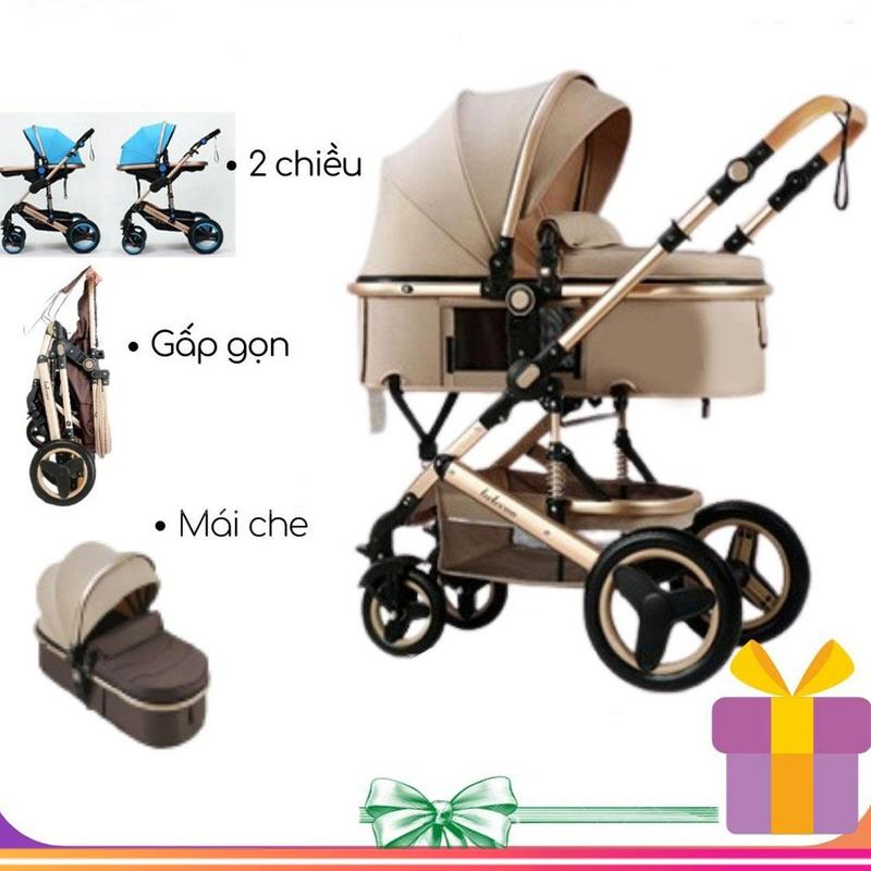 Xe đẩy Belecoo A10 cho bé, xe nôi gấp gọn 2 chiều có mái che cho bé từ sơ sinh-3 tuổi