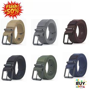 เข็มขัดยุทธวิธีสำหรับผู้ชายและผู้หญิง หัวเข็มขัดสี่เหลี่ยมและหัวเข็มขัดหมุด เข็มขัดคาดเอวผ้าแคนวาส กว้าง 3.85 ซม. เหมาะสำหรับกางเกงยีนส์ กางเกง เดรส กระโปรง มีสีดำ กาแฟ เขียว น้ำเงิน เทา และสีกากี