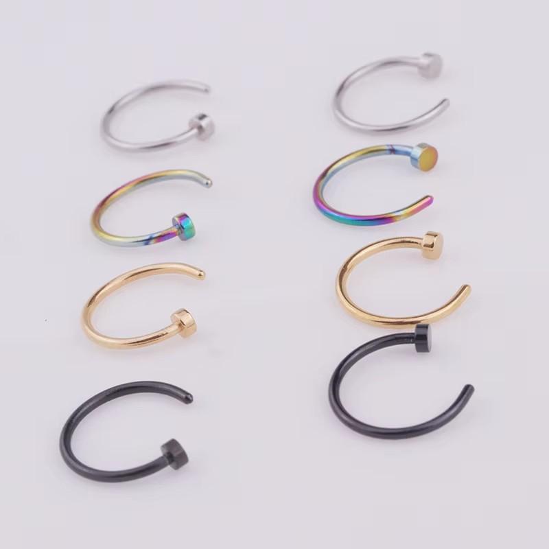 Product Introduction of Stainless Steel Personality No-Punch Lip Ring C-Shaped Non-Piercing Fake Lip Stud Unisex Nose Ring Ear Clip Lip Clip Piercing Jewelry 1