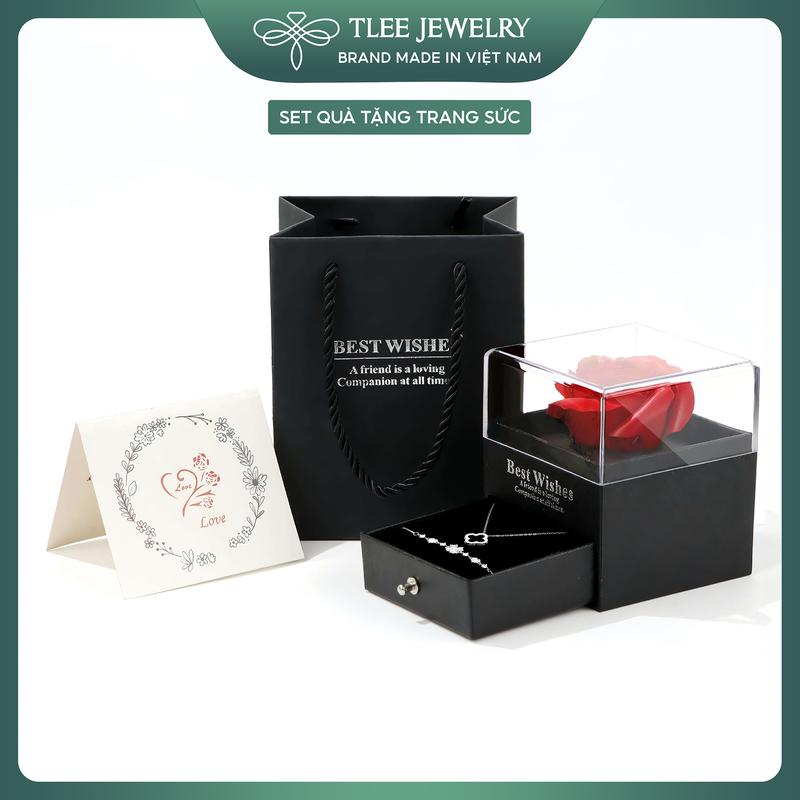 Set quà tặng trang sức dây chuyền, lắc tay bạc TLEE JEWELRY SQ004