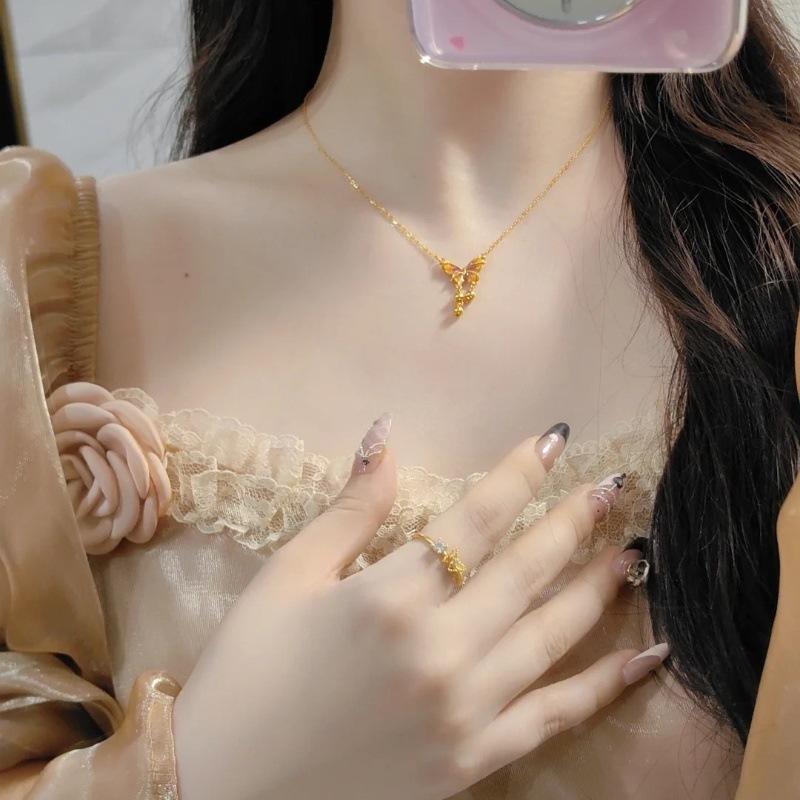 Product Introduction of New Chinese gourd necklace 2025 new light luxury stacking personalized necklace 4