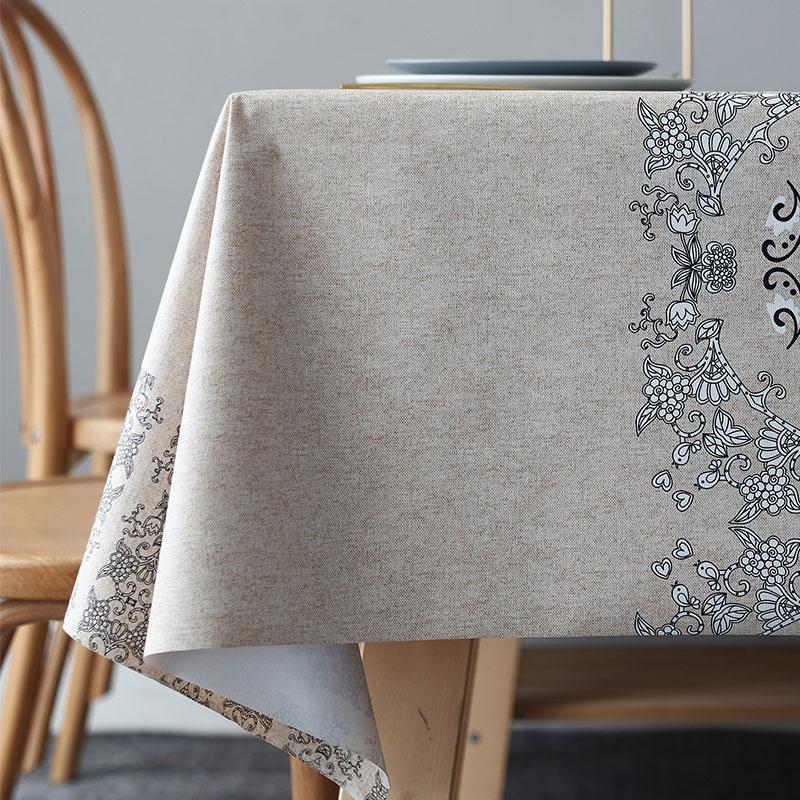 Product Introduction of Dustproof PVC Ethnic Pattern Tablecloth, 1 Count Rustic Boho Printed Dining Room Kitchen Decorative Tablescape 4
