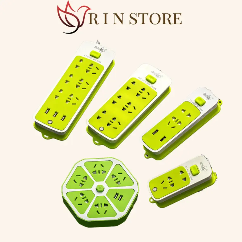 Ổ Cắm Điện Thông Minh Đa Năng Cổng Sạc USB 6 Phích Cắm Chống Giật Tiện Dụng RIN 2