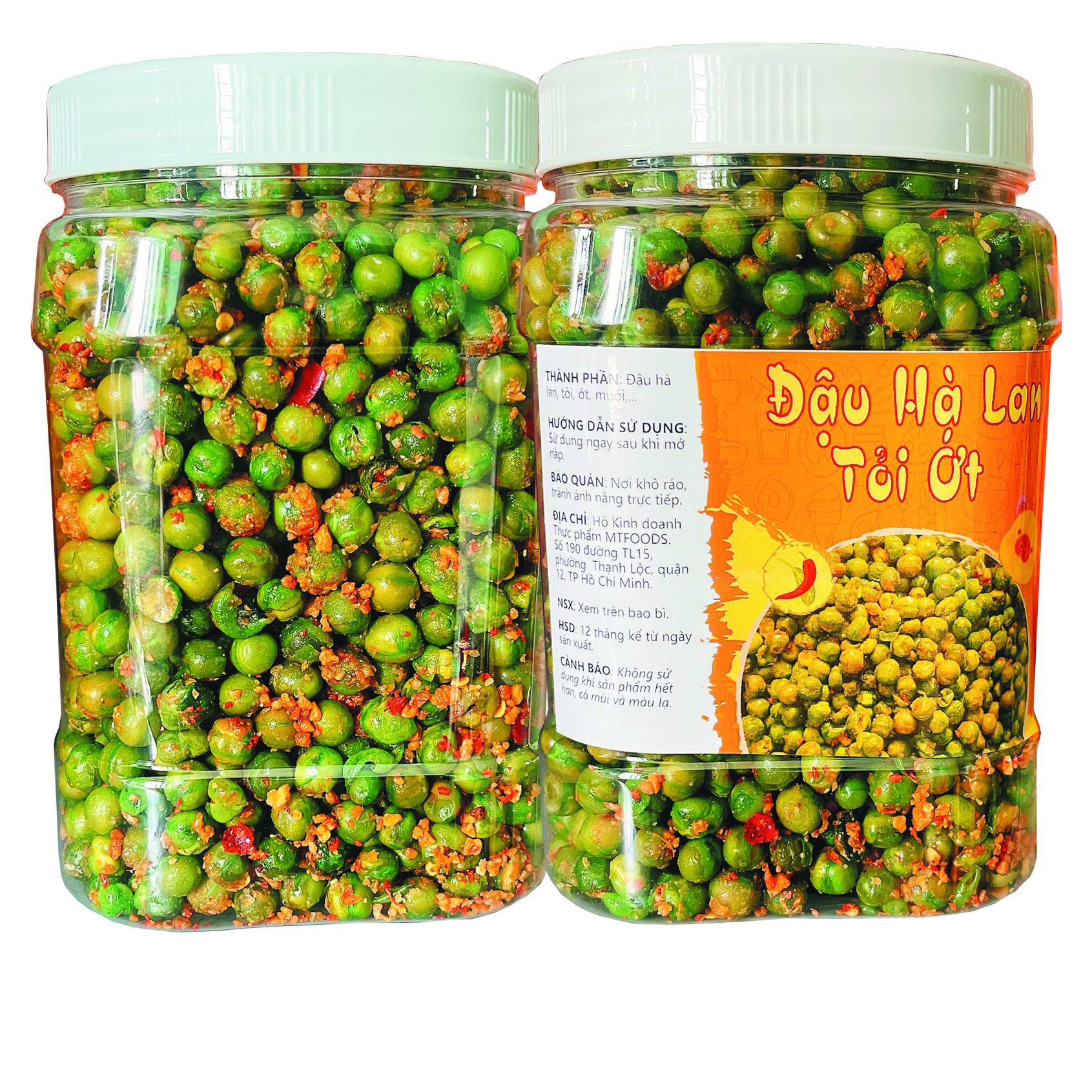 Hộp 500g Đậu Hà Lan tỏi ớt giòn ngon MamiFoods