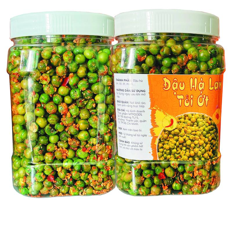 Hộp 500g Đậu Hà Lan tỏi ớt giòn ngon MamiFoods