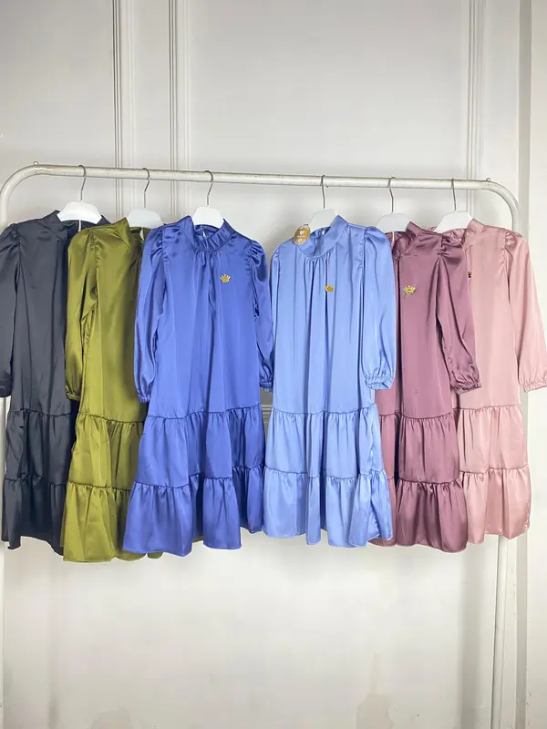 Gamis Najwa bahan Armani silk ANAK Muslim Nyaman Baju Dress 2
