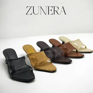 ZUNERA Sandal High Heels Wanita Kekinian Model Mule Heels Tinggi 5cm Terbaru Desain Chic & Classy Nyaman Stylish Versatile untuk Daily Wear Maupun Acara Spesial Shoes