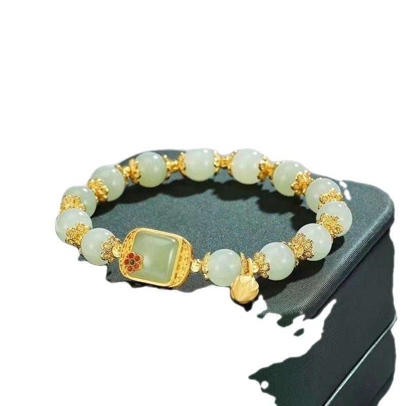 Exquisite Jade Bracelet for Women: Cube Sugar & Lotus Seedpod Inspired, Special-Interest Design bangles  bracelets 5