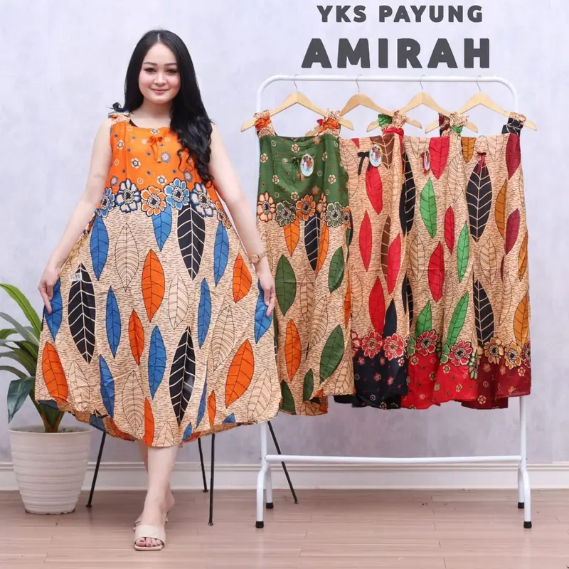 DASTER YUKENSI PAYUNG DASTER WANITA TANPA LENGAN DASTER MALAM BAJU TIDUR  BAHAN RAYON 4