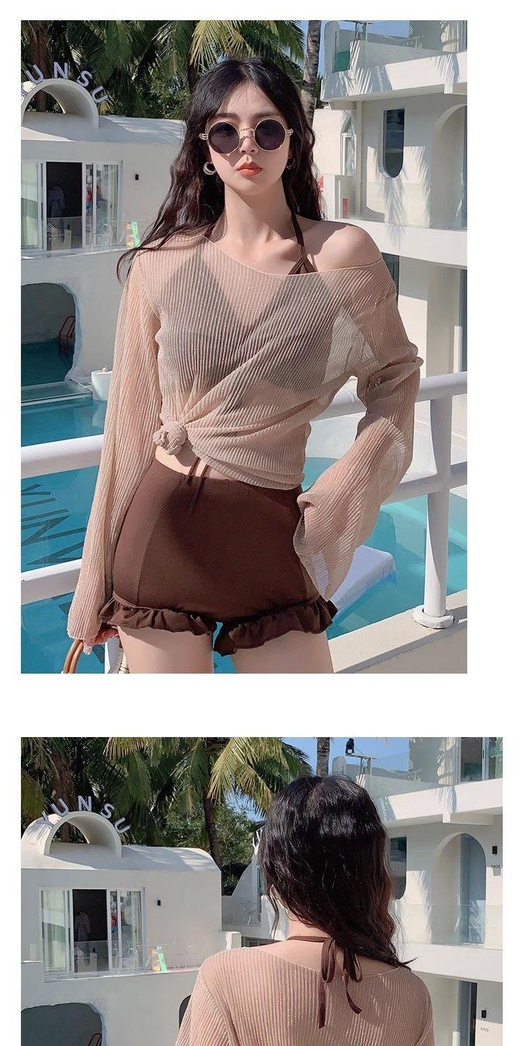 Product Introduction of Bộ đồ bơi hai món cho nữ Bộ ba món thời trang đi nghỉ mới mùa hè Bộ đồ bơi mùa xuân nước nóng gợi cảm dài tay ôm sát tôn dáng bảo thủ 7