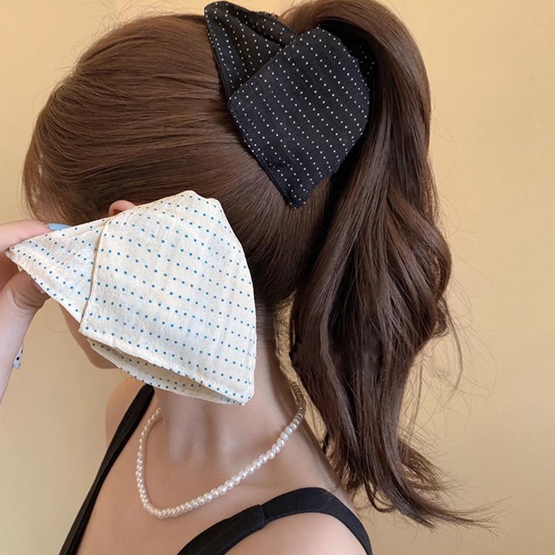  Kẹp Tóc Hình Tam Giác Chất Liệu Vải Thanh Lịch Và Thời Trang Dành Cho Nữ Phong Cách Hàn Quốc Thiết Kế Chấm Bi Và Cá Mập Thích Hợp Cho Tóc Đuôi Ngựa Sau Đầu Của Bé Gái Kẹp Tóc 