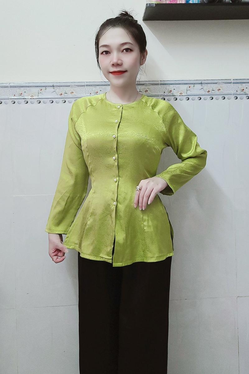 Product Introduction of Áo bà ba(không kèm quần) gấm hoa hồng nữ - Chất liệu cao cấp, tôn dáng và tôn da - Kem, Voi Women Nhung Top đồ lam [G10] 8