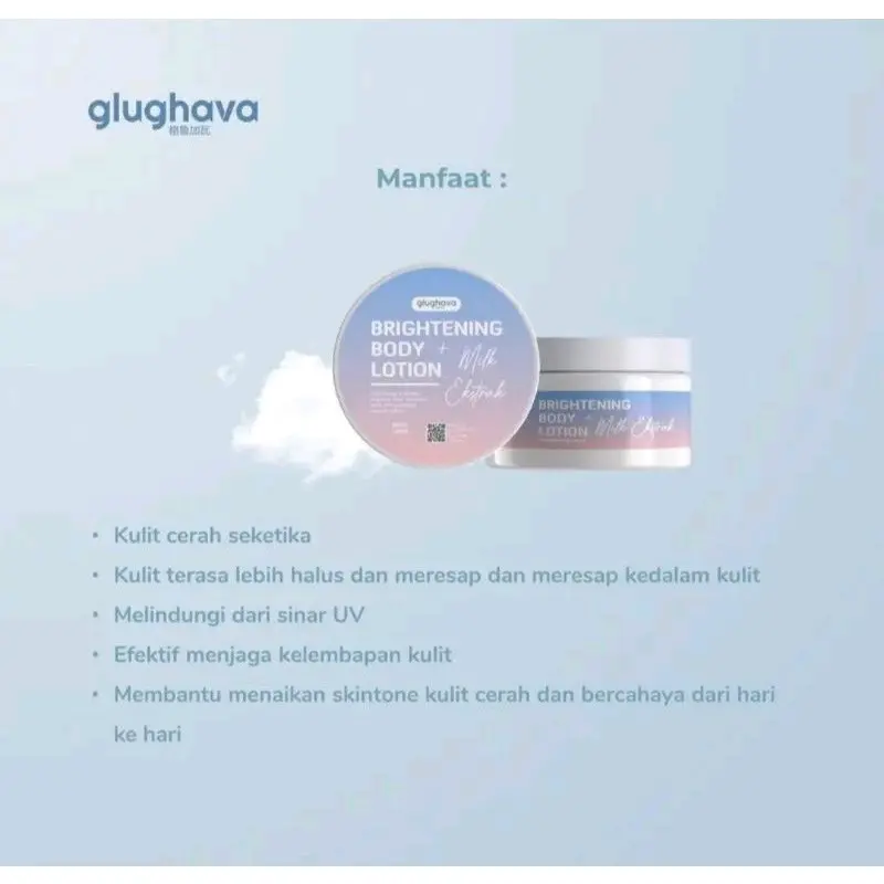 New Upgrade size 150gr Glughava brightening body lotion+milk ekstrak 2