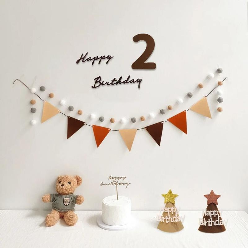 Product Introduction of Felt Digital Felt Birthday Banner Gifts Baby Shower Happy Birthday Pulling Flower Photo Booth Props Garland Pull Flags Bunting Banner for Party Decor 10